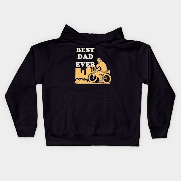 Best Dad Ever Biker Kids Hoodie by Golden Eagle Design Studio